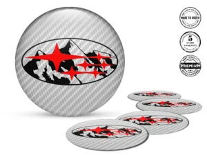 Subaru Wheel Stickers Style Epoxy Dome Upgrade